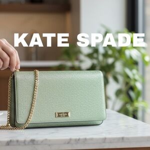 KATE SPADE NWT KENZIE GLITTER SPARKLY SEAWATER GREEN CONVERTIBLE CROSSBODY BAG